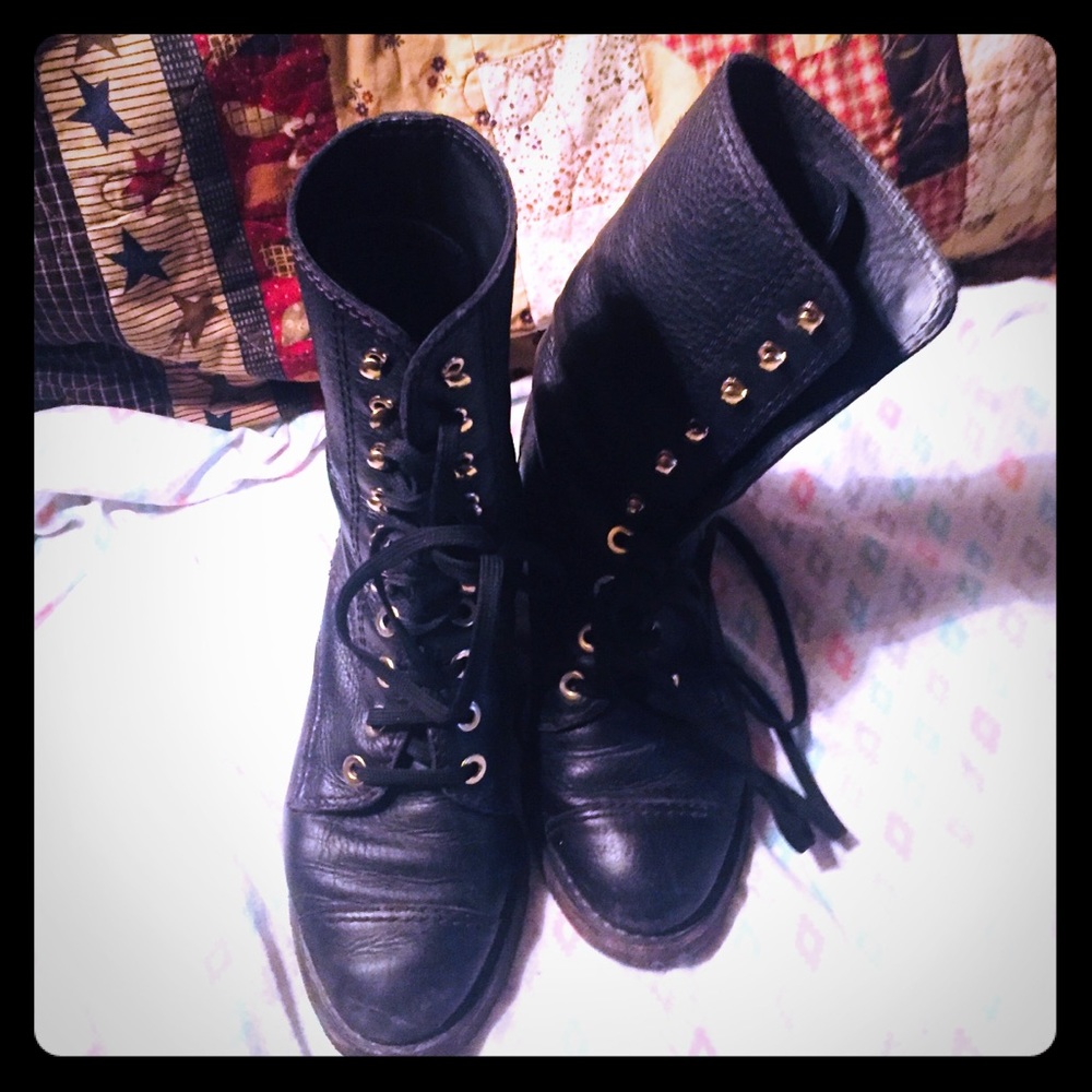 Chanel Black Leather Boots